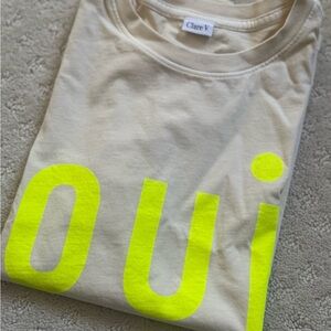 NWT Clare V XS Classic Tee “OUI”